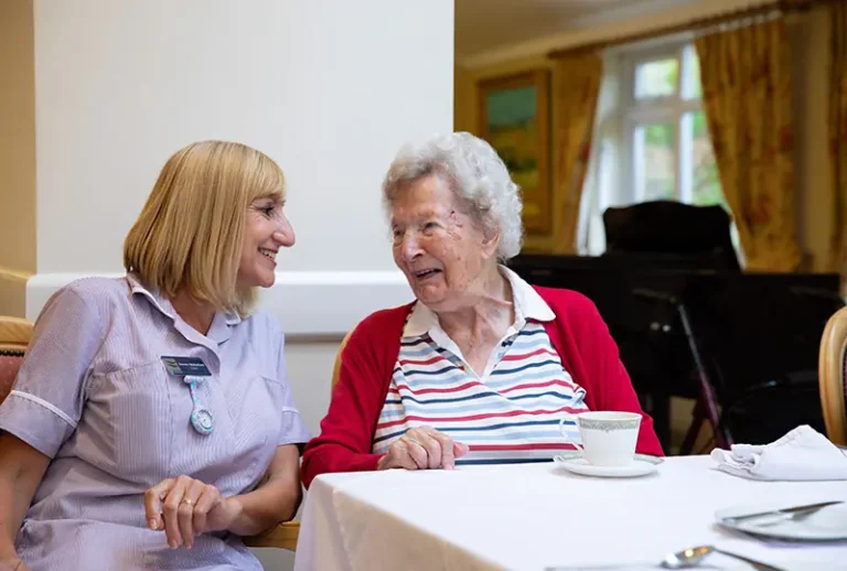 Care home resident and nurse