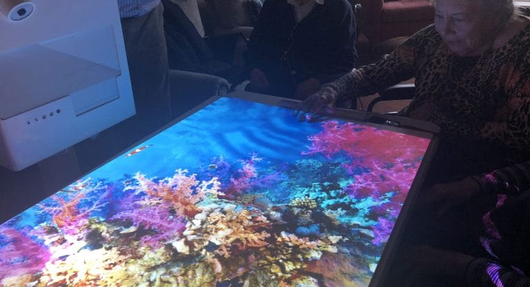 Merlewood residents have fun trialing an interactive table