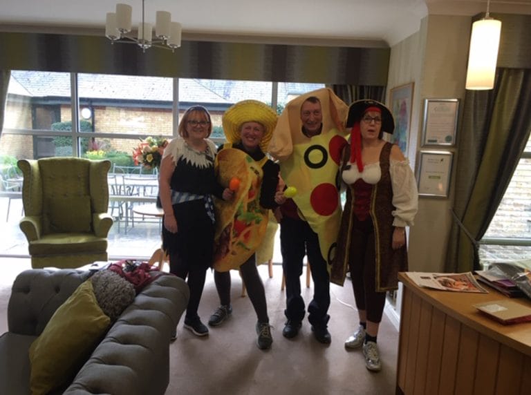 Pancake racing in Egham high street