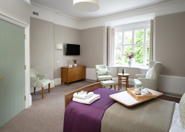 A lovely bedroom at Eversfield Care Home